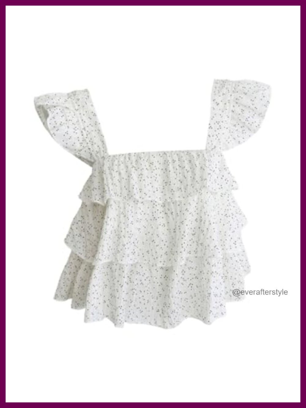Square Neck Ruffle Cap Sleeve Peplum Crop Blouse